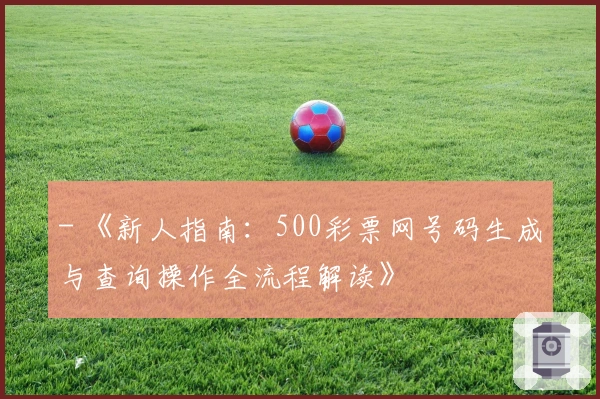 - 《新人指南:500彩票网号码生成与查询操作全流程解读》